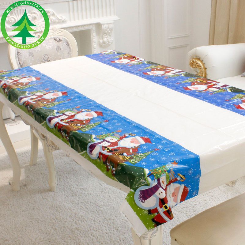 Navidad Moda Árbol De Navidad Papá Noel Monigote De Nieve Pvc Fiesta Manteles