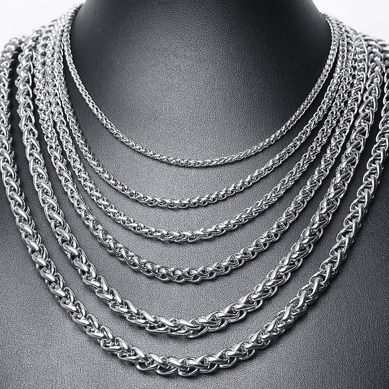 Rostfreier Stahl Einfacher Stil Überzug Geometrisch Geschichtete Halskette