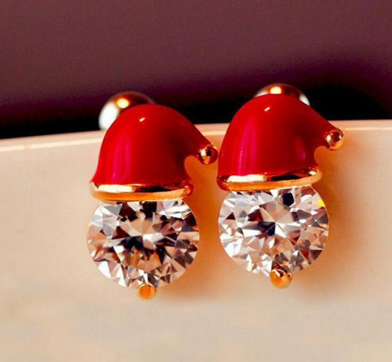 Fashion Snowman Alloy Inlay Rhinestones Women's Earrings Ear Studs 1 Pair