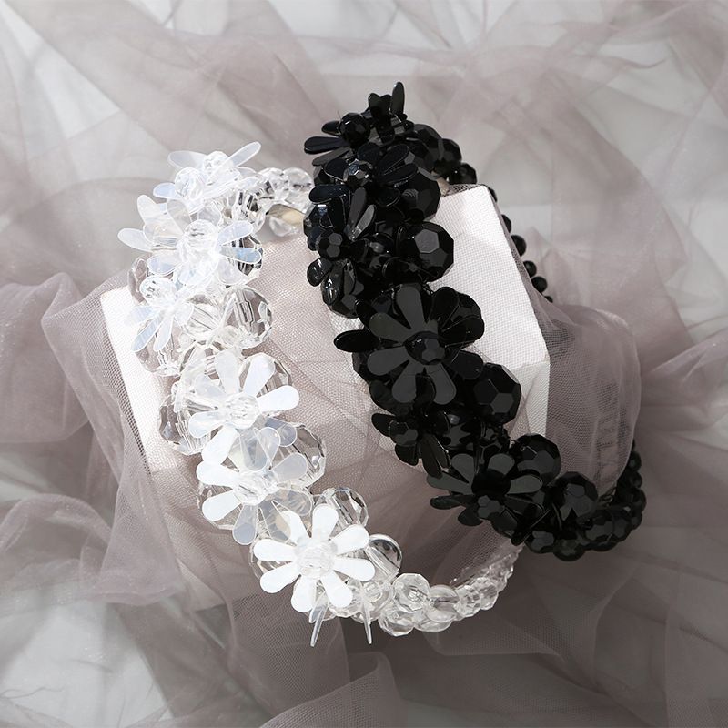 Women'S Fashion Flower Iron Inlay Artificial Crystal Hair Band