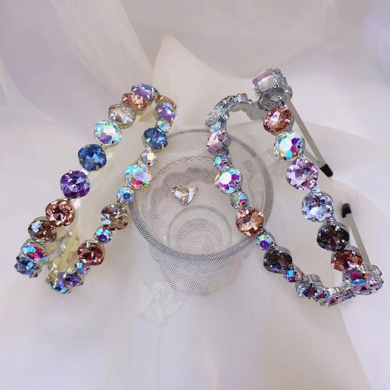 Women'S Fashion Round Iron Inlay Artificial Crystal Hair Band