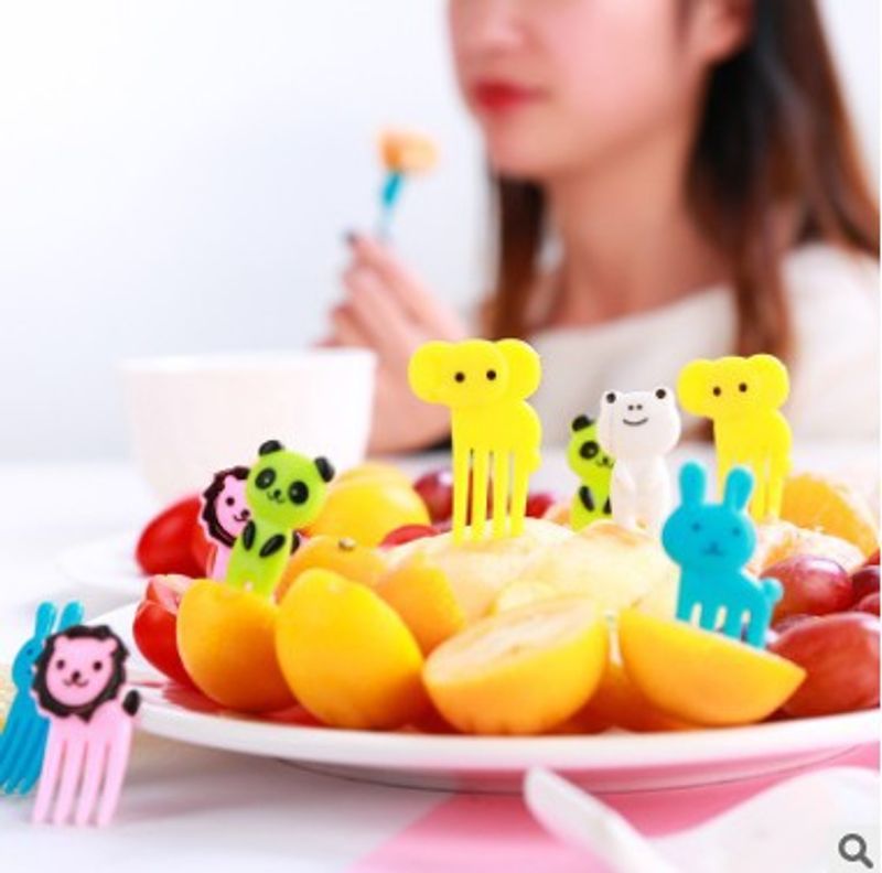 Fashion Cartoon Plastic Fruit Fork 1 Set