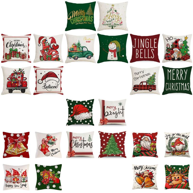 Fashion Christmas Tree Christmas Socks Letter Linen Pillow Cases