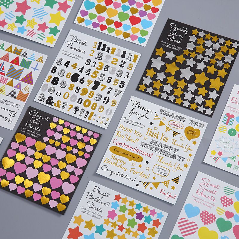 Korean Style Letters Gold Foil Journal Decoration Stickers