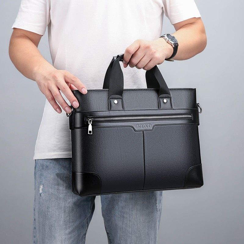 Men's Business Solid Color Pu Leather Briefcases