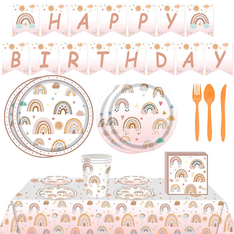 Birthday Rainbow Paper Party Tableware