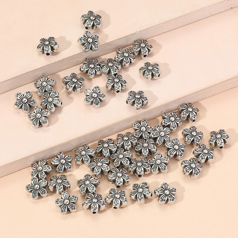 42 Pieces Alloy Flower Vintage Style
