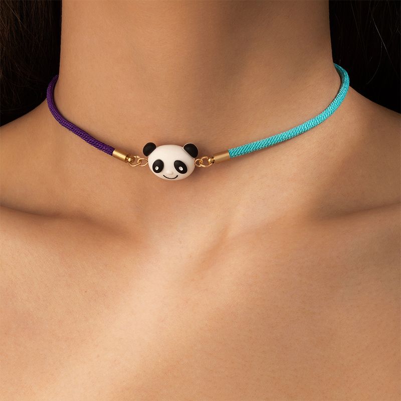 Einfacher Stil Panda Legierung Stricken Frau Halsband
