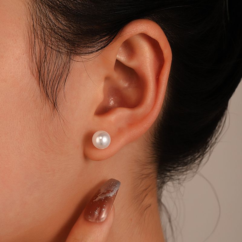 Fashion Geometric Imitation Pearl Women's Ear Studs