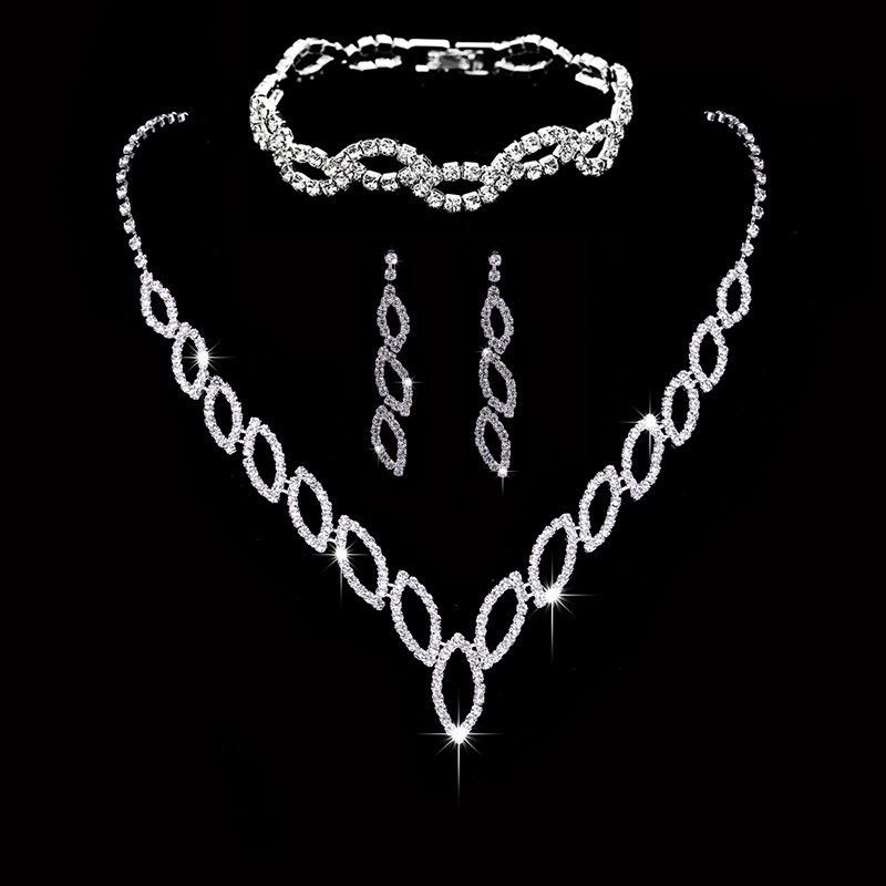 Fashion Geometric Copper Inlay Zircon Women's Bracelets Earrings Necklace