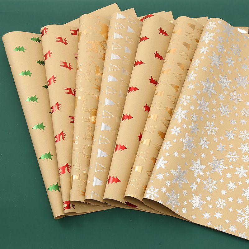 Christmas Fashion Christmas Tree Snowflake Elk Kraft Paper Festival Gift Wrapping Supplies