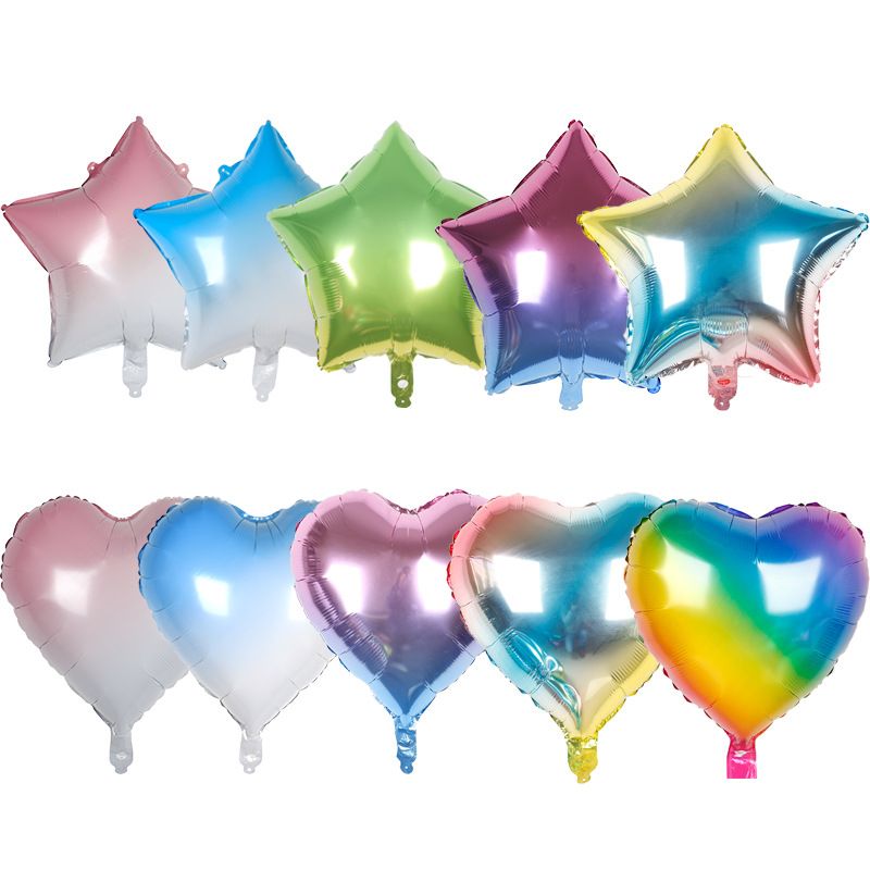 Birthday Star Heart Shape Aluminum Film Party Balloons