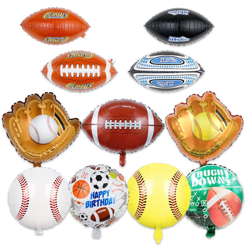 Children's Day Birthday Baseball Rugby Aluminum Film Party Balloons