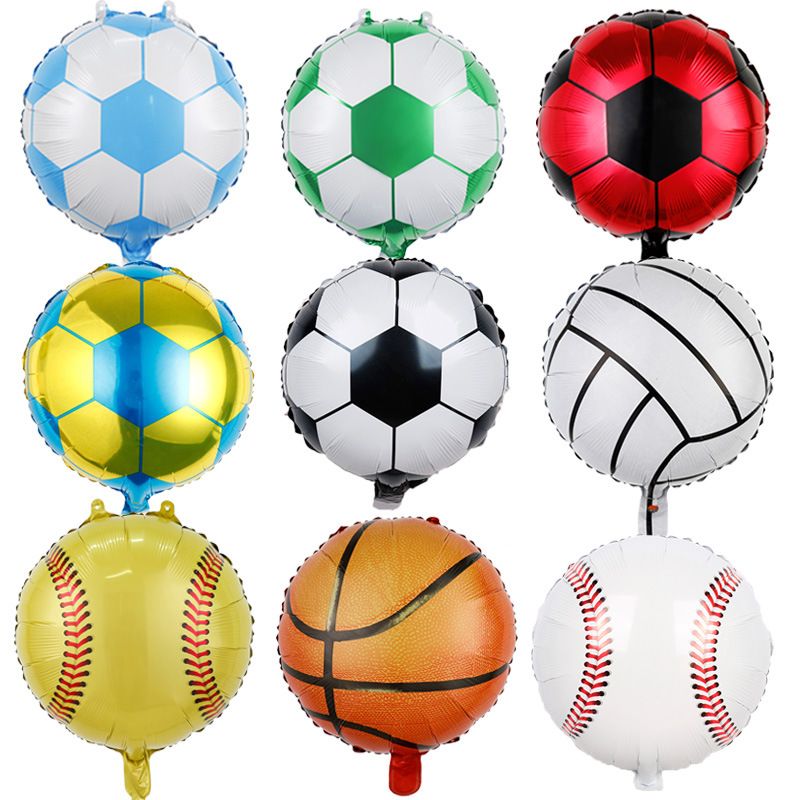 La Journée Des Enfants Date D'anniversaire Basket-ball Football Film D'aluminium Fête Ballons