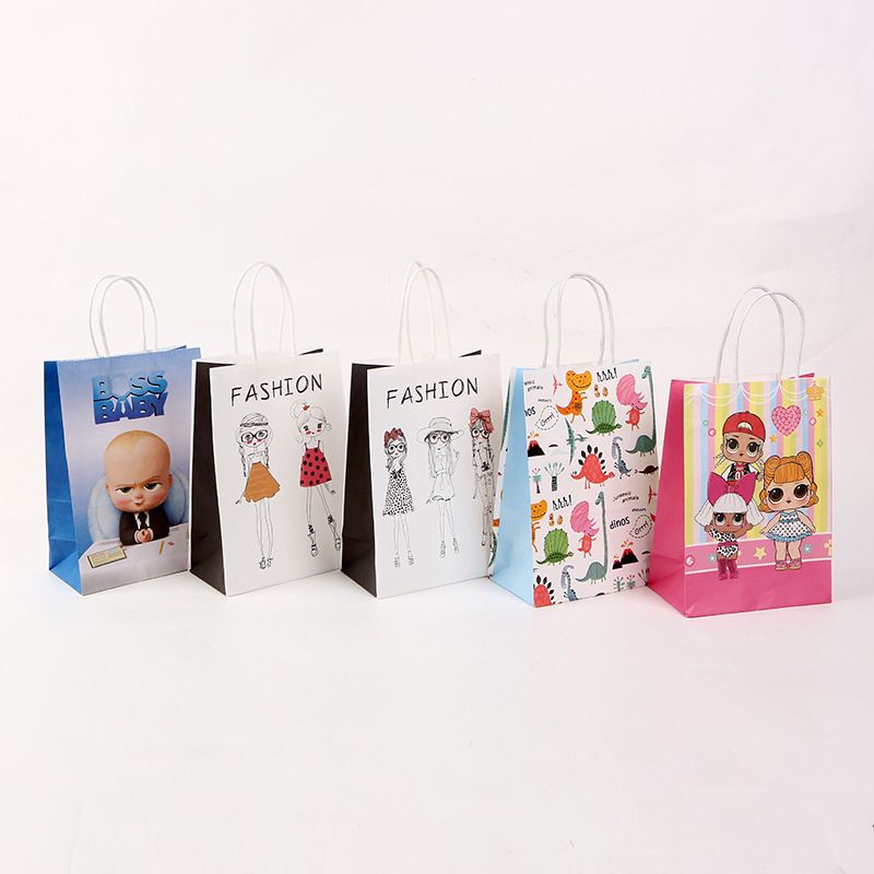 Cute Cartoon Kraft Paper Festival Gift Bags