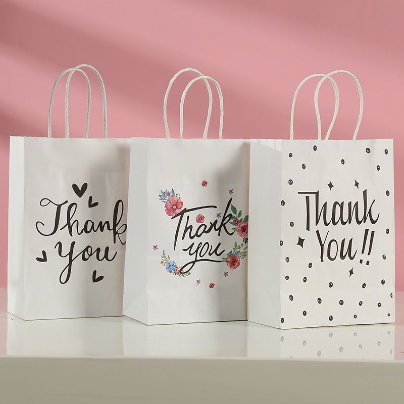 Thanksgiving Sweet Heart Shape Kraft Paper Party Gift Bags