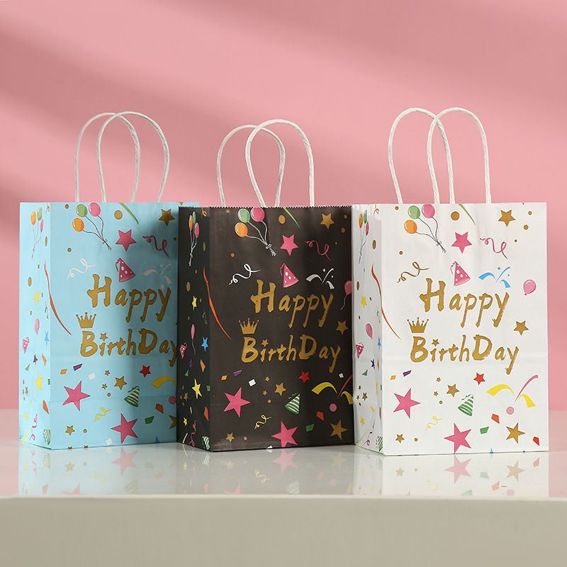 Birthday Fashion Letter Balloon Paper Party Gift Bags