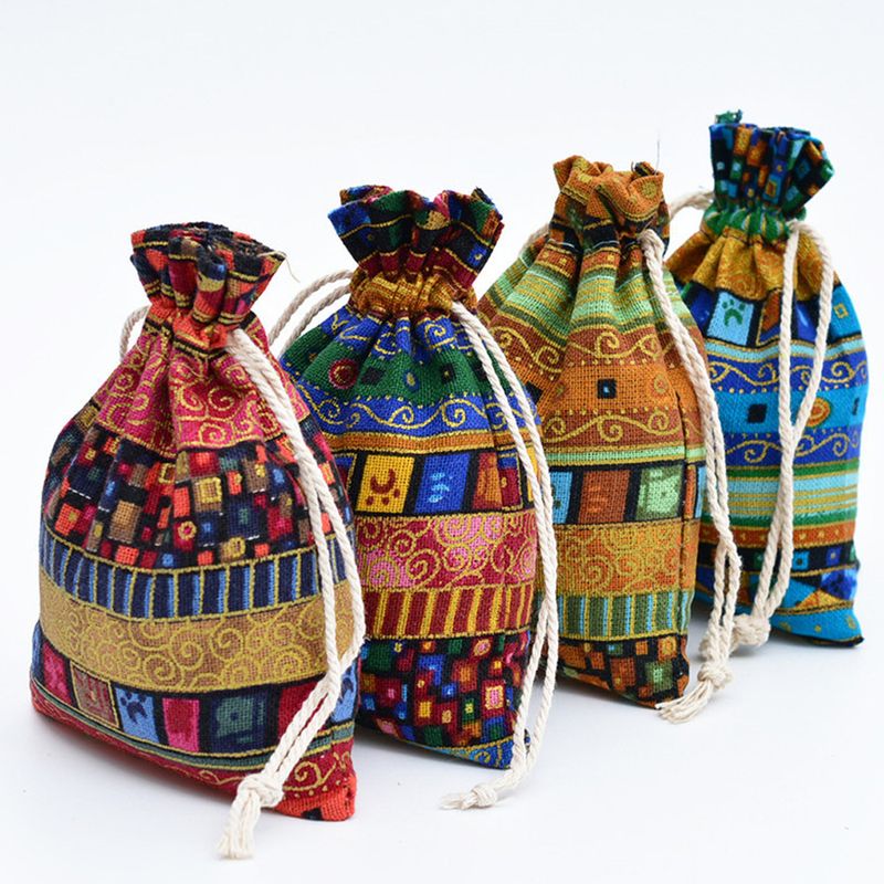 Ethnischer Stil Geometrisch Baumwolle Kordelzug Schmuck Verpackungstaschen