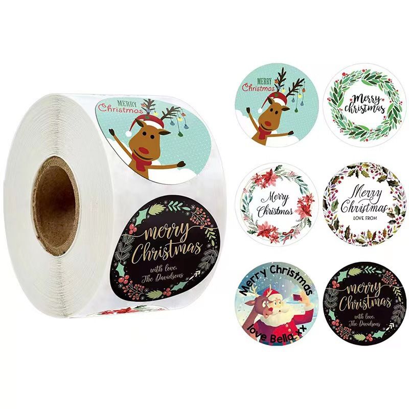 Christmas Santa Claus Deer Pvc Party Gift Stickers