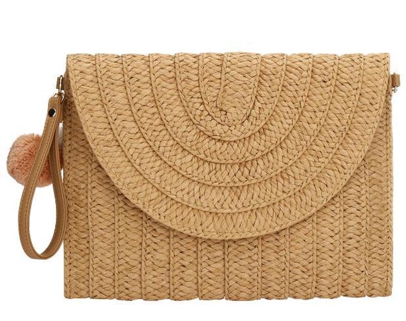 Straw Solid Color Square Weave Evening Bags