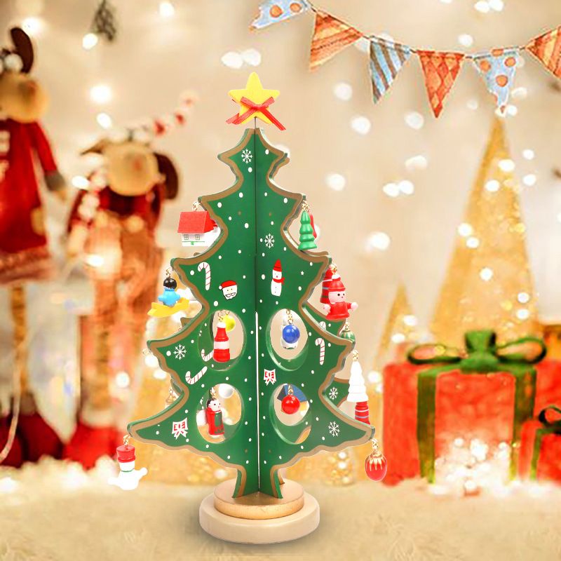 Ornements Mignons De Fête En Bois D'arbre De Noël