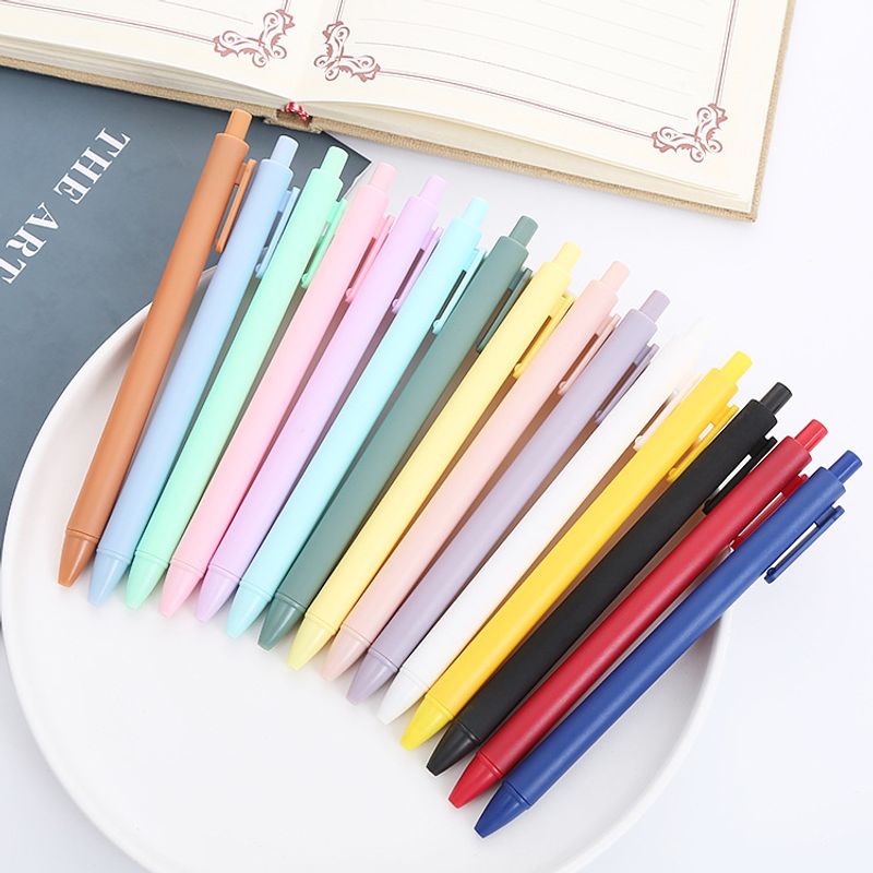 Macaron Morandi Retro Color Press Gel Pen Stationery Office Supplies 1 Piece