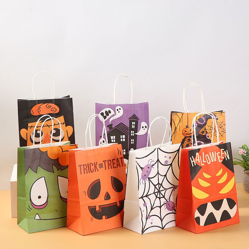 Halloween Toller Stil Kürbis Spinnennetz Geist Kraftpapier Täglich Geschenk Taschen 1 Stück