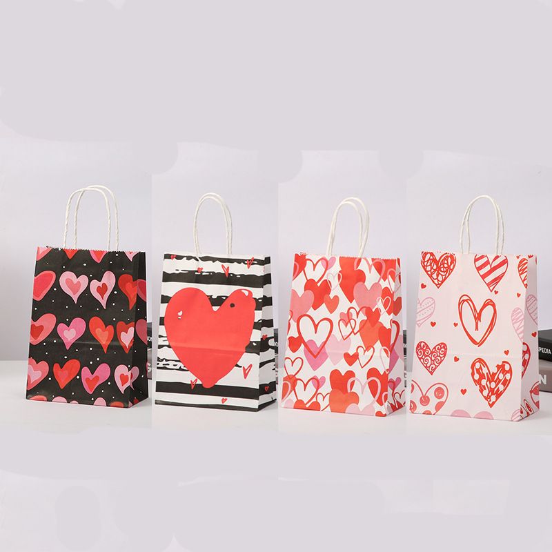 Birthday Simple Style Heart Shape Kraft Paper Daily Gift Bags 1 Piece