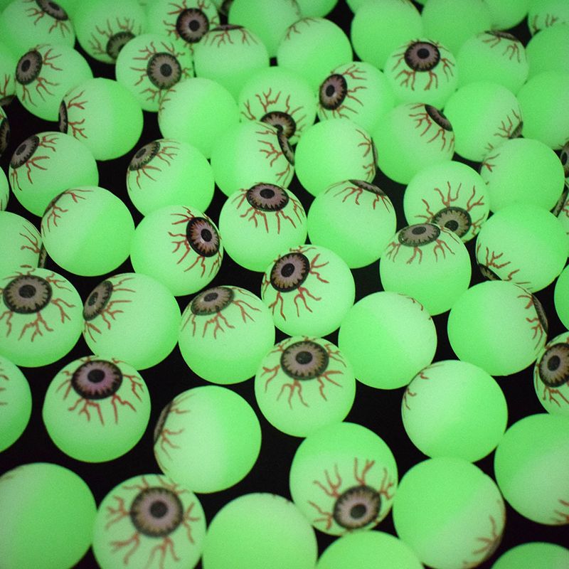30mm Vert Lumineux Oeil Magique Élastique Balle Fluorescente Boule Halloween Jouets