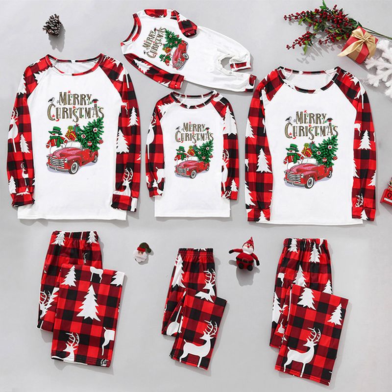 Süß Weihnachtsbaum Polyester Hosen-sets Anzug Bluse Familie Passenden Outfits