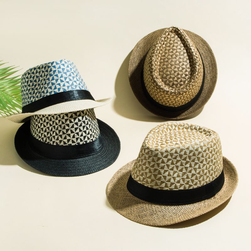 Unisex Plaid Braid Curved Eaves Cloche Hat
