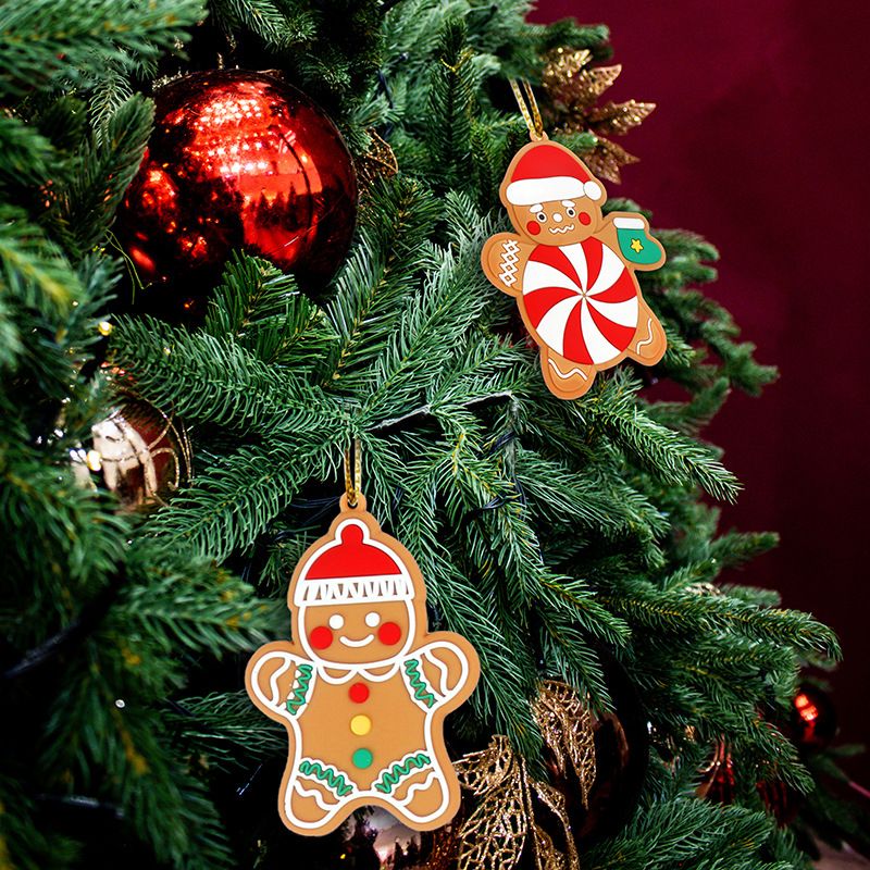 Weihnachten Süß Lebkuchen Pvc Gruppe Hängende Ornamente