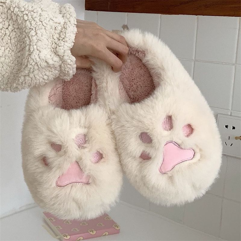 Women's Fashion Cat's Paw Round Toe Cotton Slippers