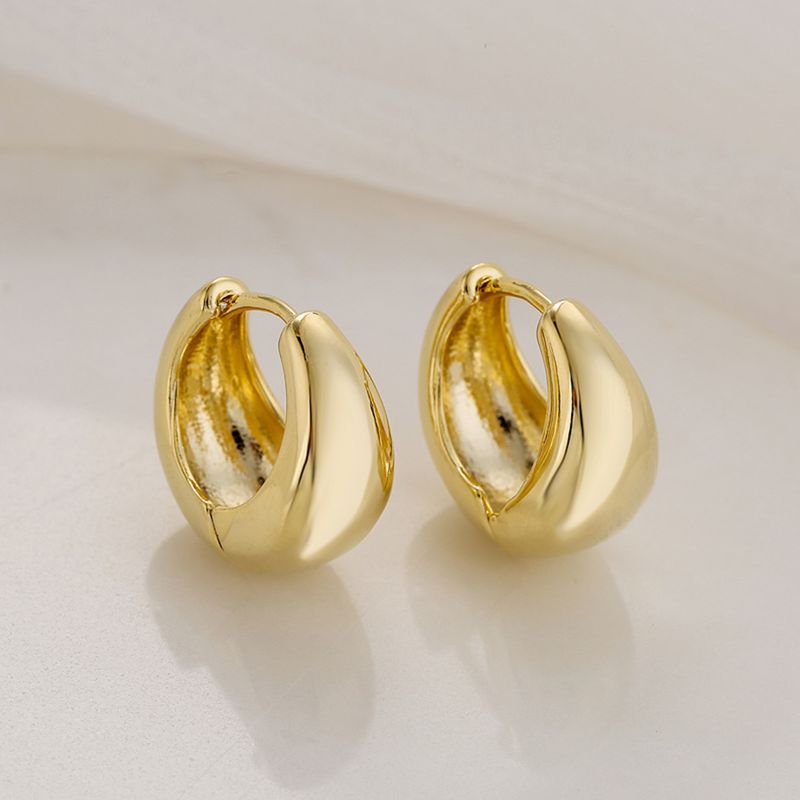 Mode Kreis Kupfer Reif Ohrringe Vergoldet Kupfer Ohrringe 1 Paar