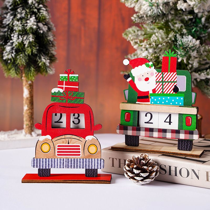 Christmas Santa Claus Car Wood Party Ornaments