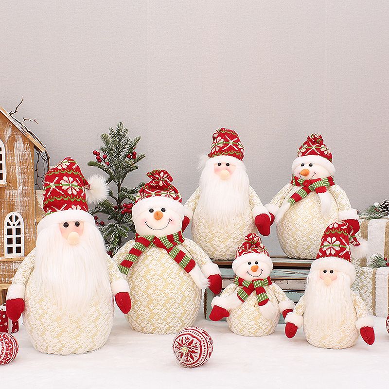 Weihnachten Süß Schneemann Tuch Gruppe Ornamente
