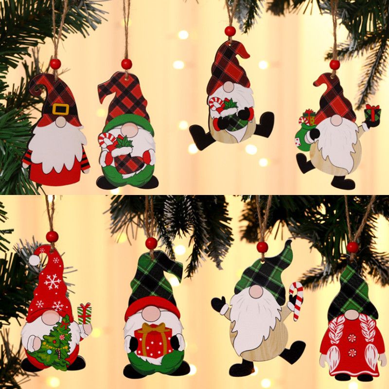 Muñeco De Navidad Adornos Colgantes De Madera Para Fiesta