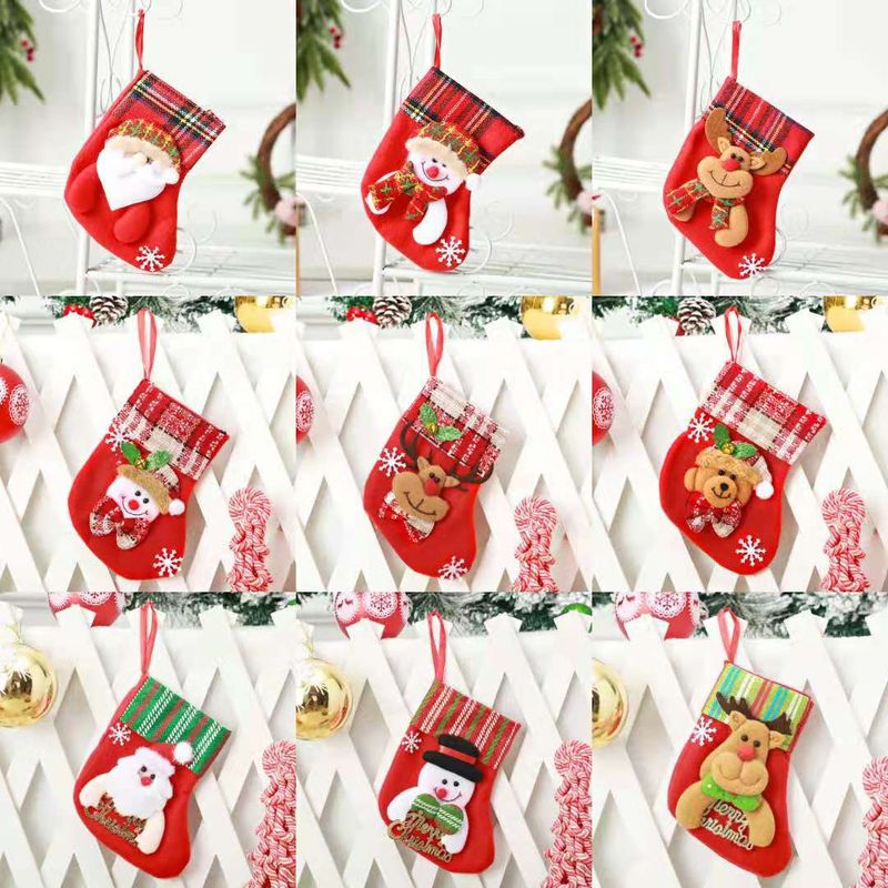 Weihnachten Socke Tuch Gruppe Hängende Ornamente