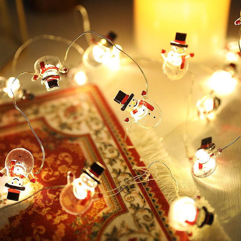 Christmas Cute Snowman Deer Plastic Party String Lights