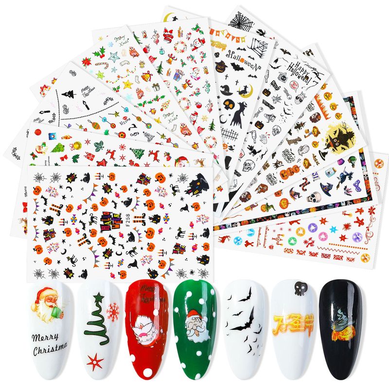 Fashion Animal Letter Paper Nail Patches 1 Set Nail Supplies