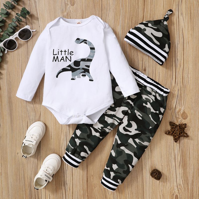 Fashion Dinosaur Camouflage Cotton Printing Pants Sets Baby Clothes