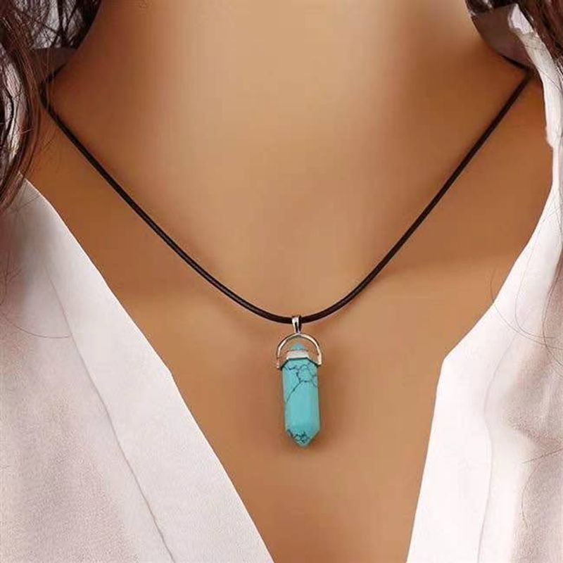 Fashion Geometric Alloy Turquoise Pendant Necklace 1 Piece