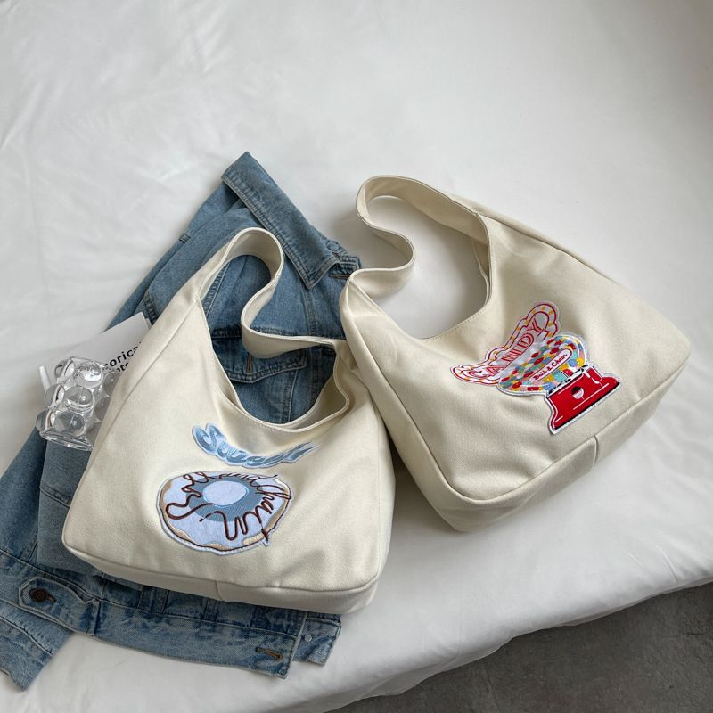 Women's Medium All Seasons Canvas Printing Fashion Square Zipper Tote Bag