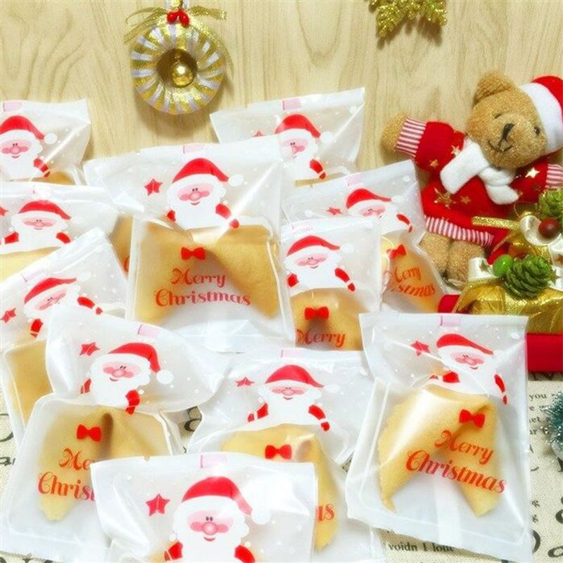 Christmas Cute Santa Claus Plastic Party Gift Bags