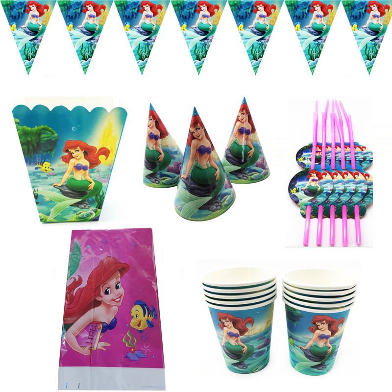 Birthday Mermaid Paper Party Tableware