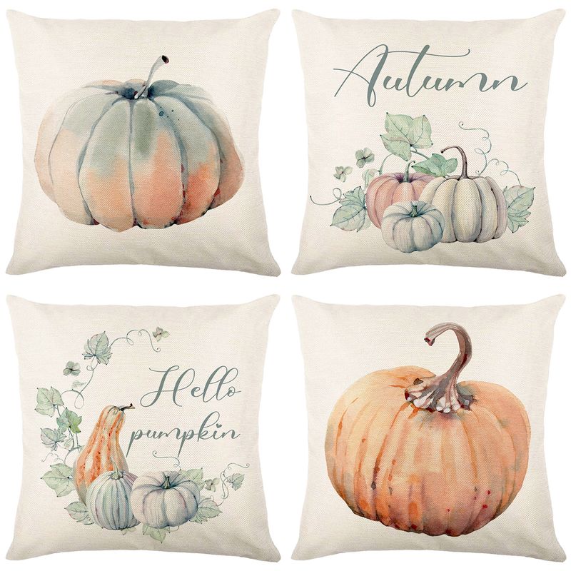 Cute Pumpkin Linen Pillow Cases