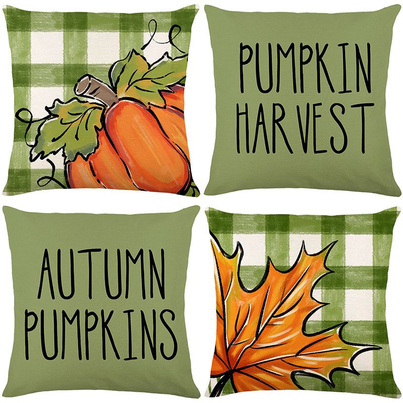 Pastoral Pumpkin Linen Pillow Cases