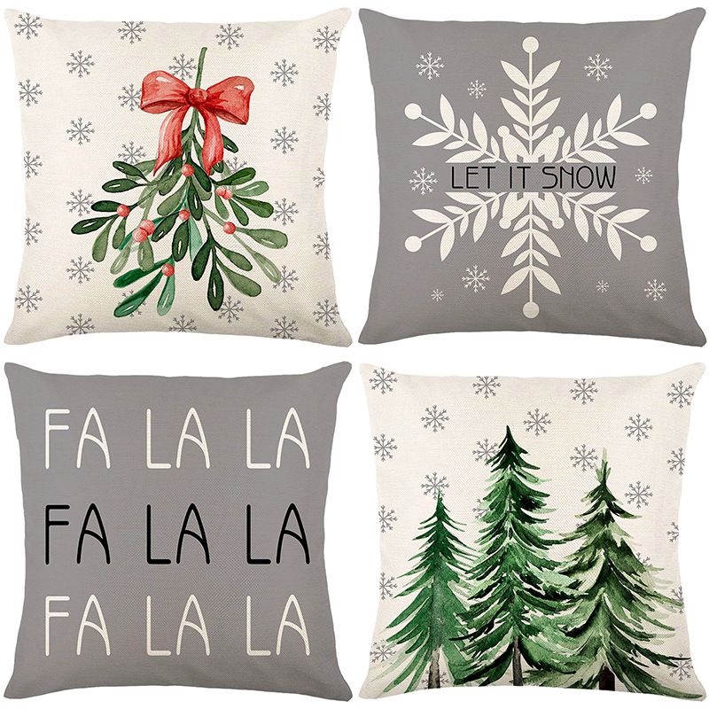 Fashion Snowflake Linen Pillow Cases