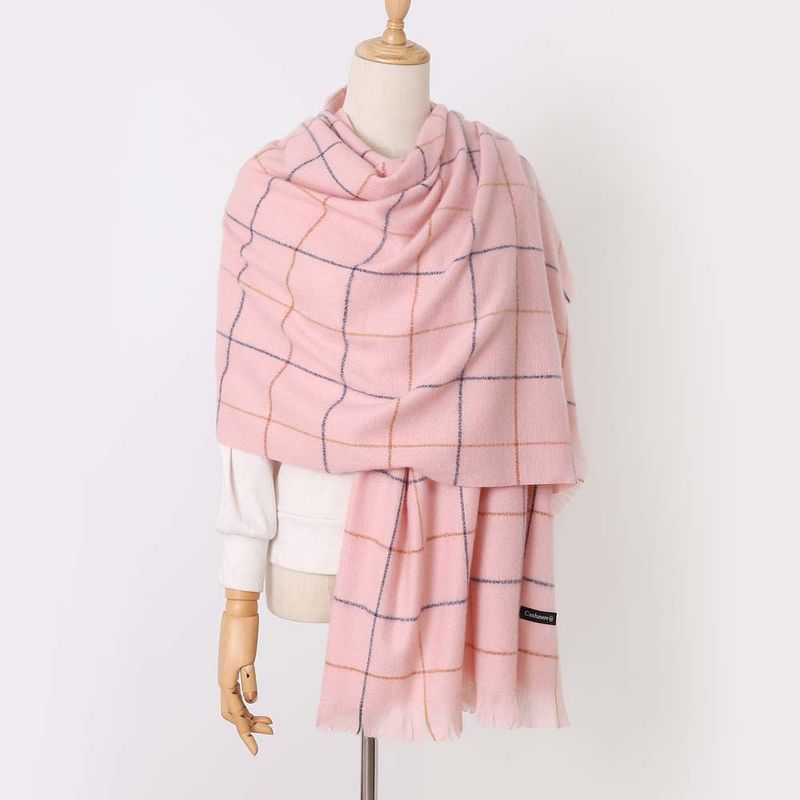 Women's Simple Style Lattice Imitation Cashmere Pashmina Scarves