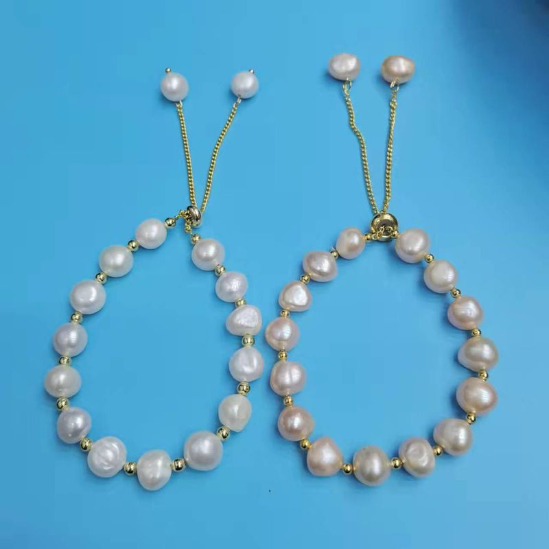 Mode Géométrique Perles Baroques Perlé Bracelets